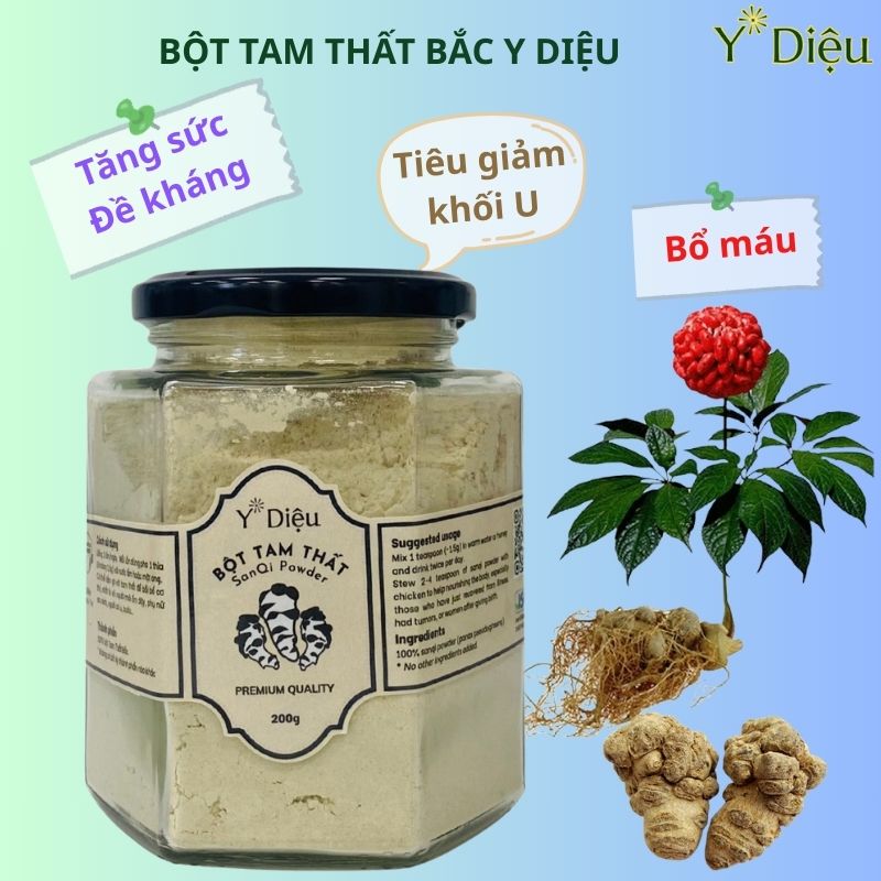 BỘT TAM THẤT BẮC Y DIỆU, THẢO MỘC GIÚP BỔ MÁU, TIÊU Ứ